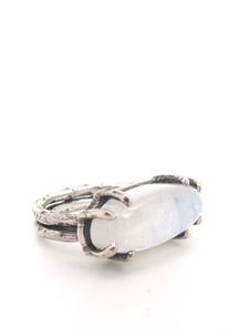 Horizontal Oval Shaped Moonstone Ring