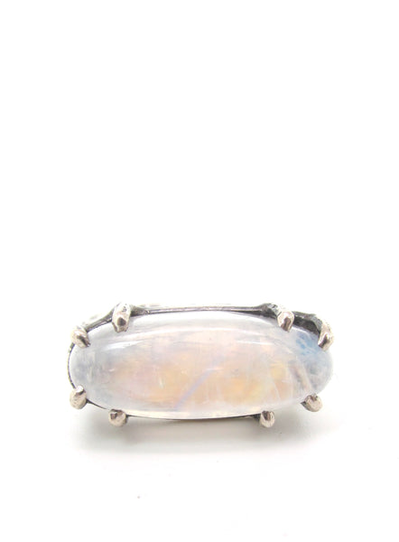 Horizontal Oval Shaped Moonstone Ring