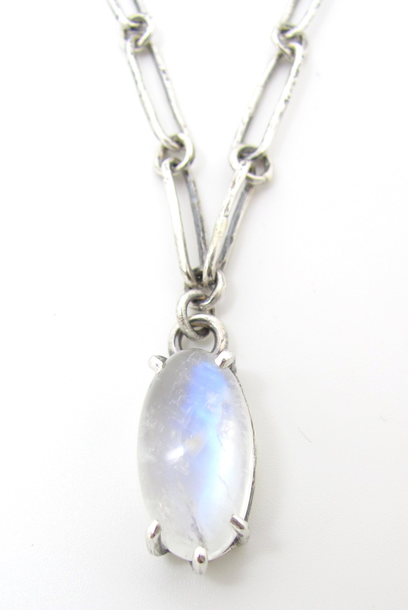 Iridescent Clouds Single Moonstone Pendant