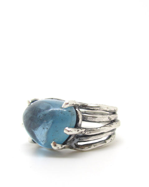 London Blue Topaz on Growing Vines Band