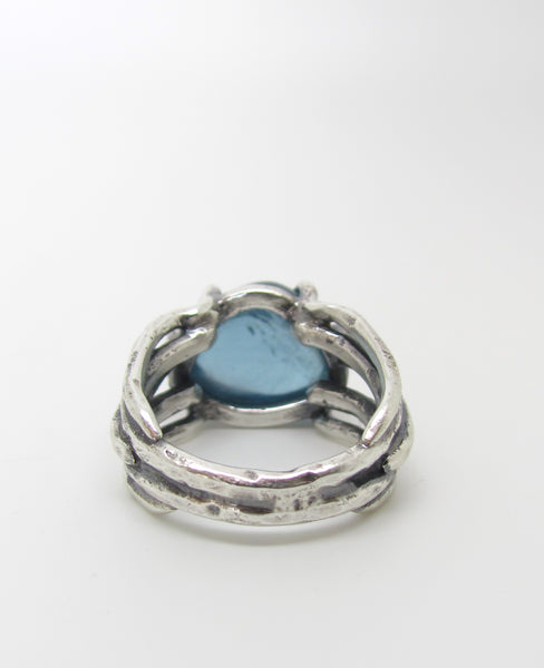 London Blue Topaz on Growing Vines Band