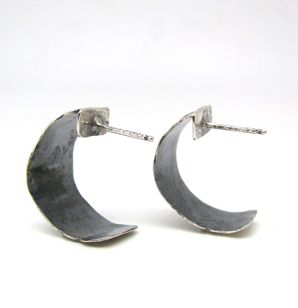 Wide Silver Hoop Earrings