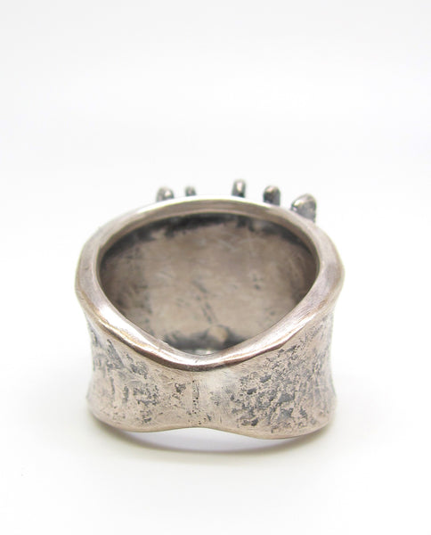 Five Hammered Lines Ring